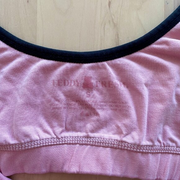 Teddy Fresh Women's Pink & Black Trim 'Send Help' Bralette Sports Bra size Small - Picture 2 of 3